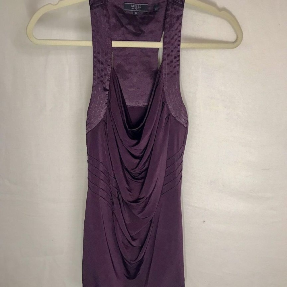 Guess Purple Ruched Tank Top